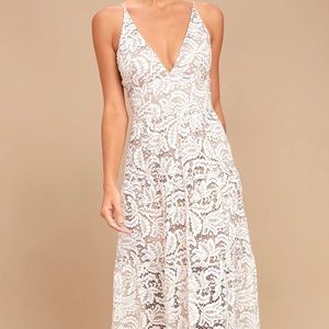 Melina White Lace Maxi Dress
